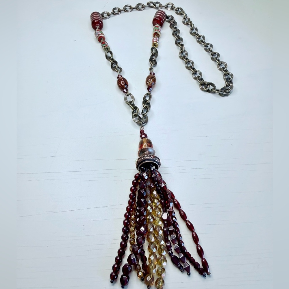 Cloisonné tassel necklace #69